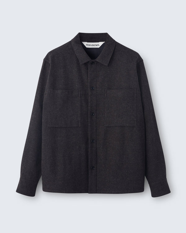 Victor - Brushed Wool Flannel in Hickory Brown - flat shot