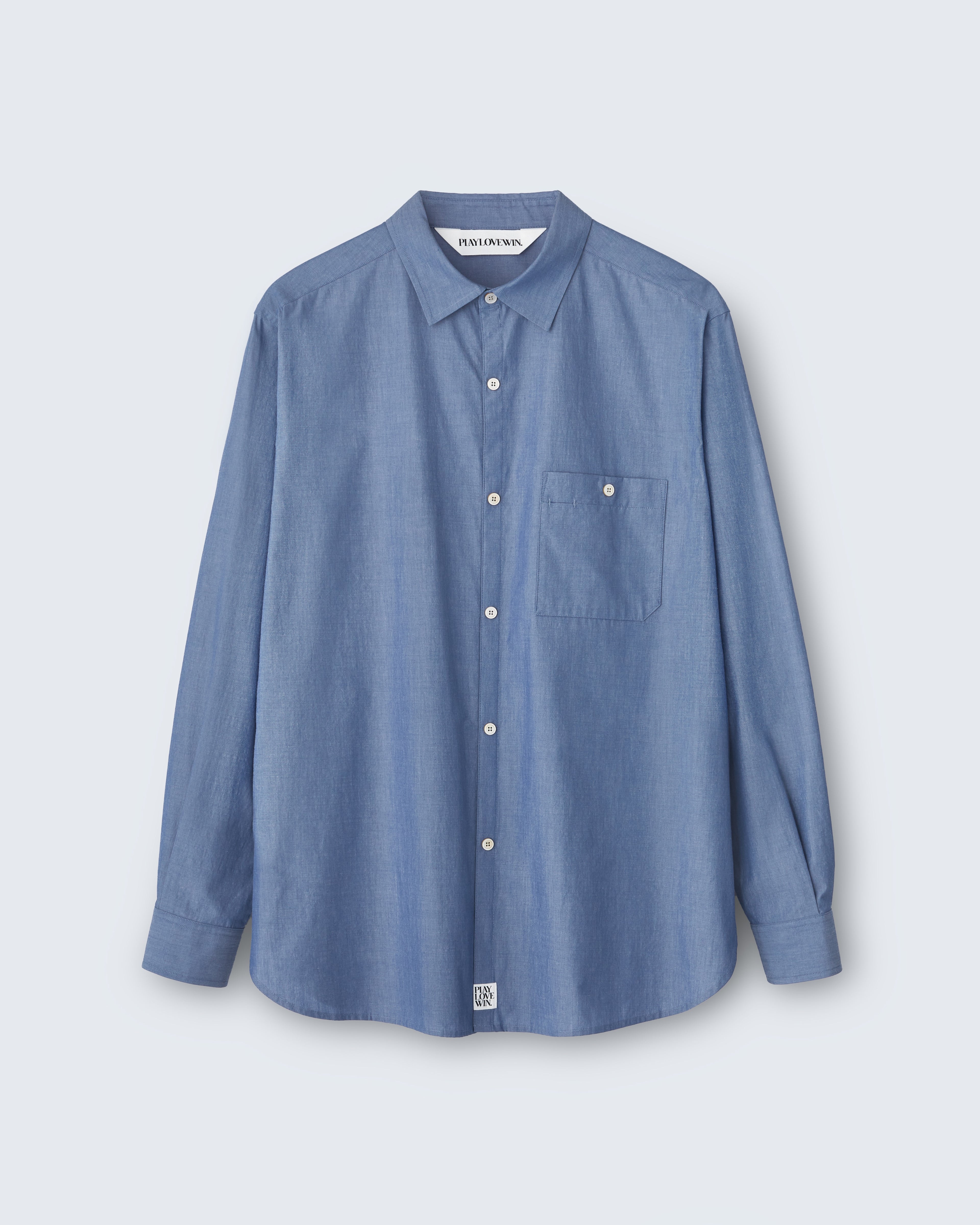 Walter - Breeze Technical Poplin in Chambray Blue - flat shot