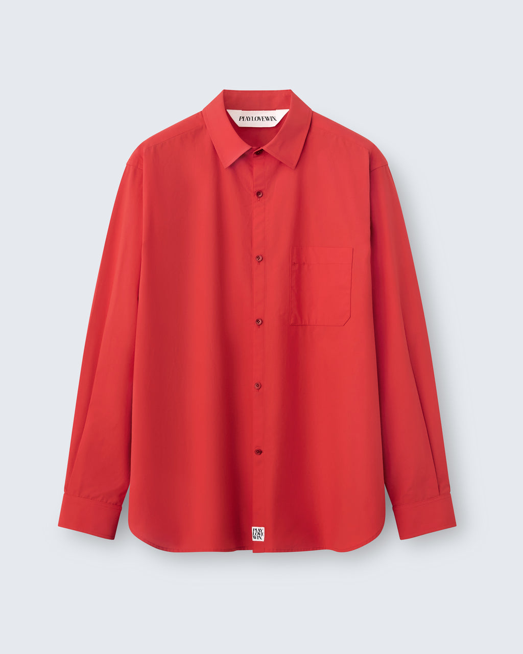 Walter - Cotton Broadcloth in Cherry Red - flat shot