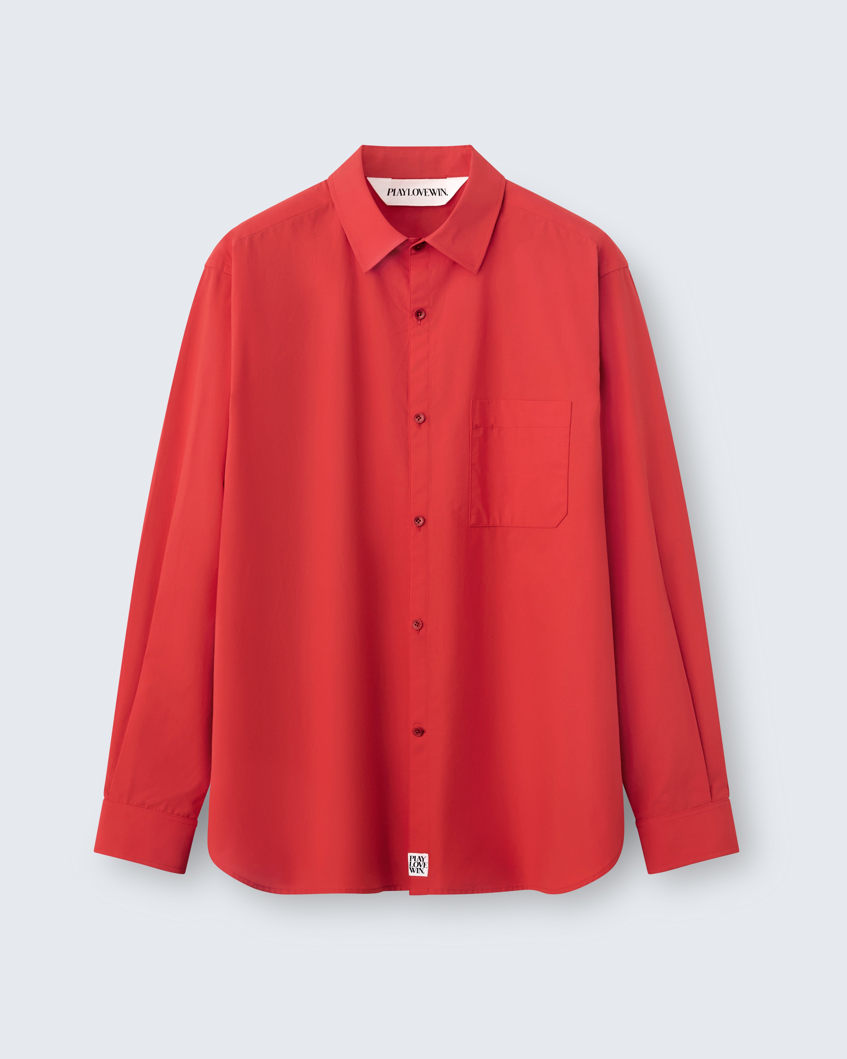 Walter - Cotton Broadcloth in Cherry Red - flat shot