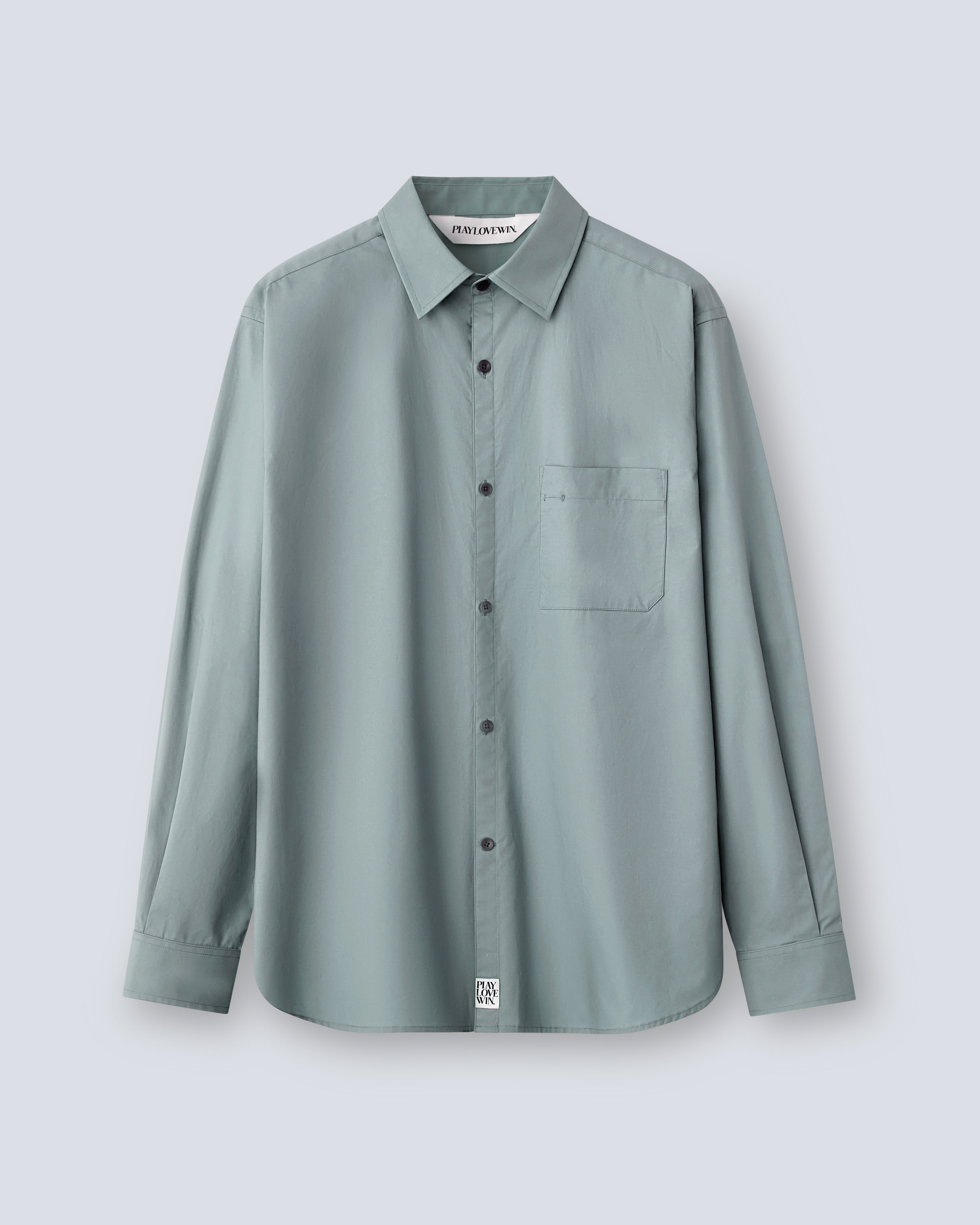 Walter - Cotton Broadcloth in Sage Green - flat shot