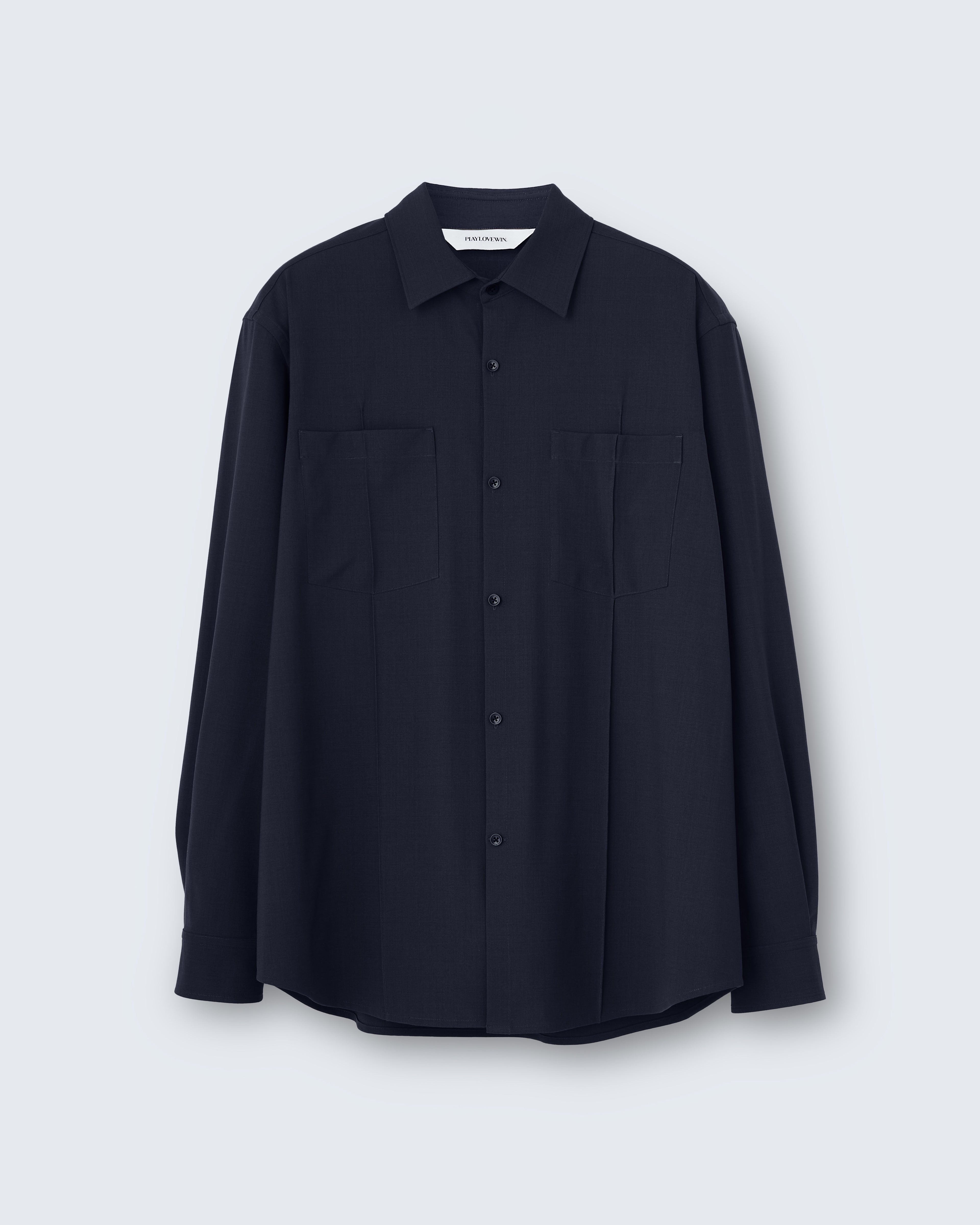 William - Wool Poplin in Black - flat shot