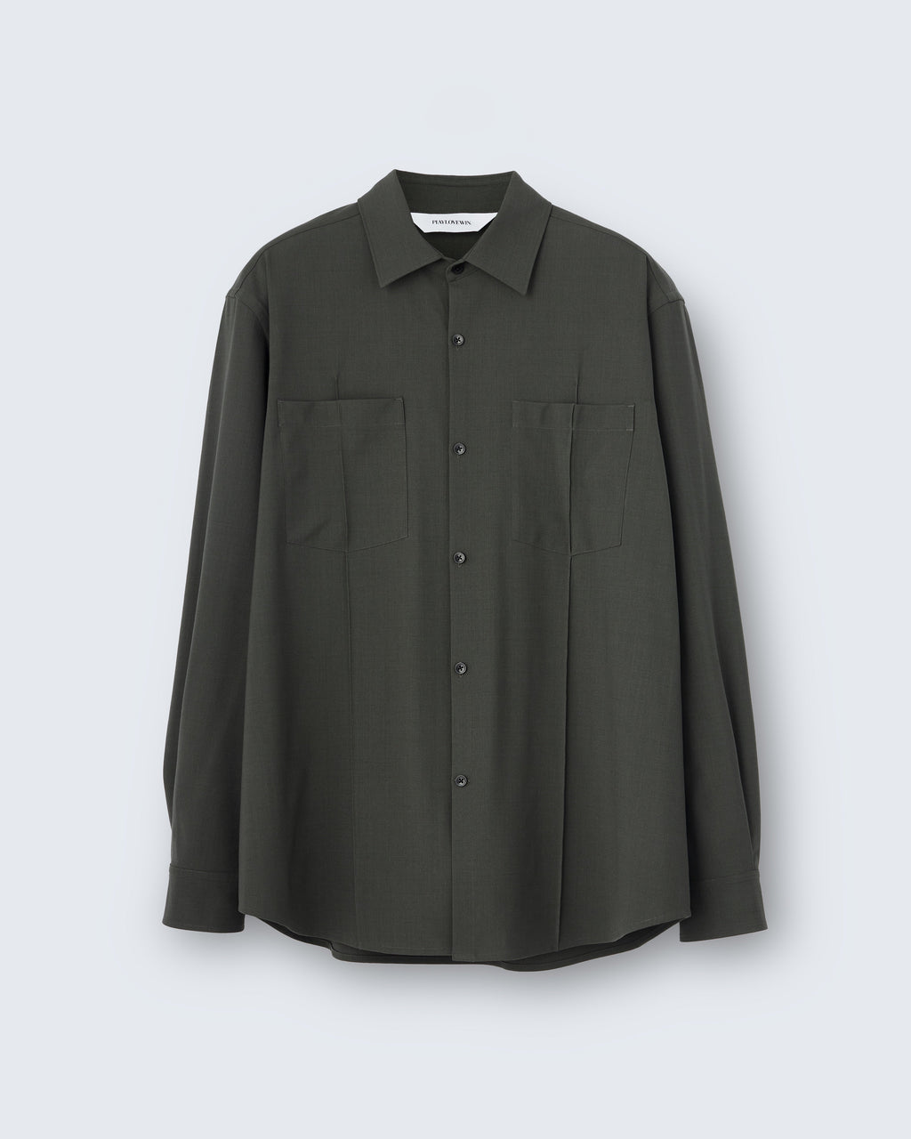 William - Wool Poplin in Forest Green - flat shot
