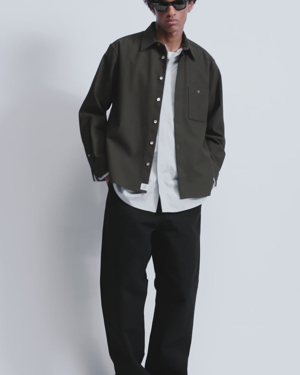 Ian - Cotton Serge Twill in Brown/Grey Stripe - video